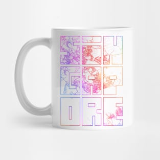 Singapore City Map Typography - Colorful Mug